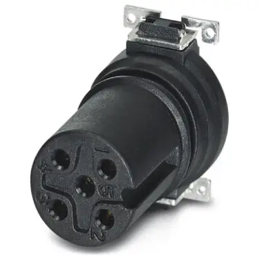 Panel socket, M12, 5 pole, SMD, screw locking, straight, 1411976 - 1
