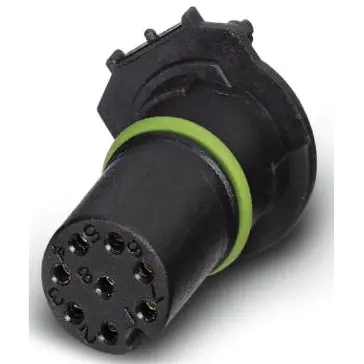 Panel socket, M12, 8 pole, solder connection, screw locking, straight, 1457678 - 1