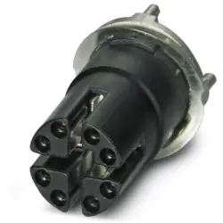Panel socket, M12, 8 pole, solder connection, screw locking, straight, 1402457