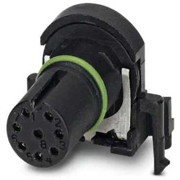Panel socket, M12, 8 pole, solder pins, push-in, straight, 1437009 - 1