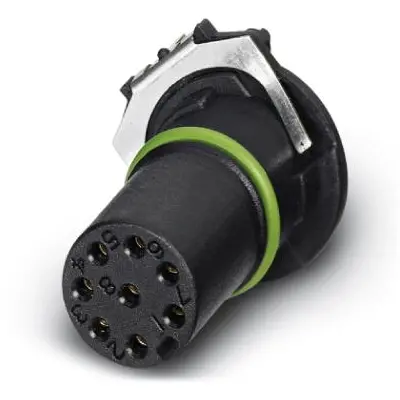 Panel socket, M12, 8 pole, solder connection, push-in, straight, 1457681 - 1