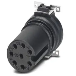 Panel socket, M12, 8 pole, SMD, screw locking, straight, 1411978