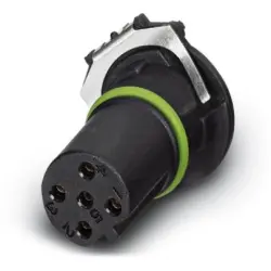 Panel socket, M12, 5 pole, solder connection, push-in, straight, 1551435