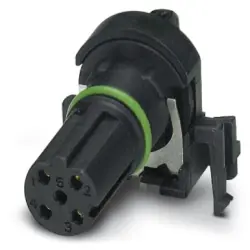 Panel socket, M12, 4 pole, solder pins, screw locking, angled, 1432457