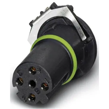 Panel socket, M12, 4 pole, solder connection, push-in, straight, 1457636 - 1
