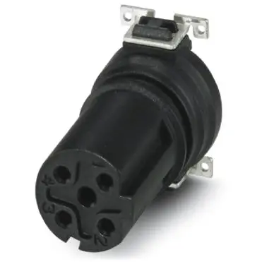 Panel socket, M12, 4 pole, SMD, screw locking, straight, 1411975 - 1