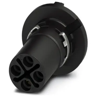 Panel socket, M12, 4 pole, solder connection, screw locking, straight, 1406409 - 1