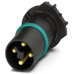 Panel socket, M12, 4 pole, solder connection, screw locking, straight, 1406412