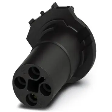 Panel socket, M12, 4 pole, solder connection, screw locking, straight, 1418340 - 1