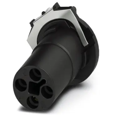 Panel socket, M12, 4 pole, solder connection, screw locking, straight, 1418342 - 1