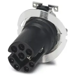 Panel socket, M12, 8 pole, SMD, screw locking, straight, 1411965