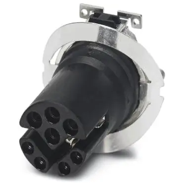 Panel socket, M12, 8 pole, SMD, screw locking, straight, 1411965 - 1