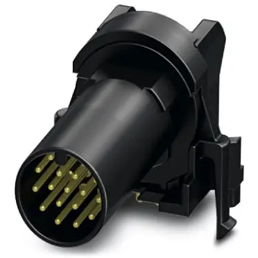 Plug, M12, 17 pole, solder pins, screw locking, angled, 1424196 - 1