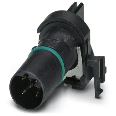 Plug, M12, 5 pole, solder pins, push-in, angled, 1439890 - 1