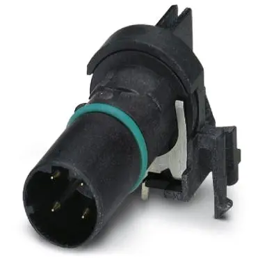 Plug, M12, 4 pole, solder pins, push-in, angled, 1436673 - 1