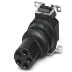 Panel socket, M8, 5 pole, SMD, screw locking, straight, 1412222