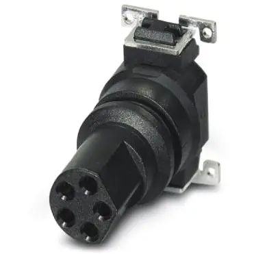 Panel socket, M8, 5 pole, SMD, screw locking, straight, 1412222 - 1