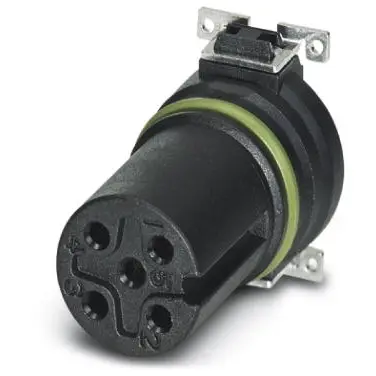 Panel socket, M12, 5 pole, SMD, screw locking, straight, 1411992 - 1