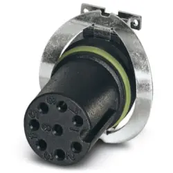 Panel socket, M12, 8 pole, SMD, push-in, straight, 1411953