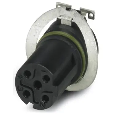Panel socket, M12, 4 pole, SMD, screw locking, straight, 1412005 - 1