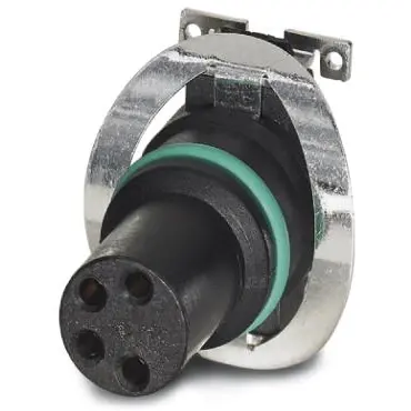 Panel socket, M8, 4 pole, SMD, screw locking, straight, 1412258 - 1
