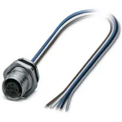 Panel socket, M12, 5 pole, push pull, straight, 1027666