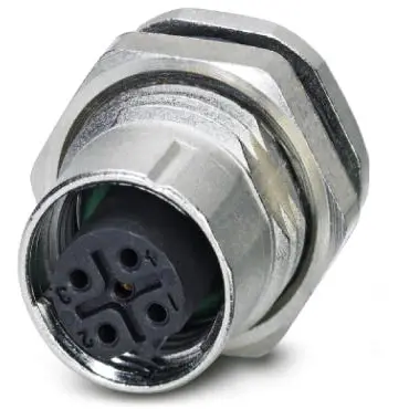 Panel socket, M12, 5 pole, solder pins, SPEEDCON locking, straight, 1553022 - 1