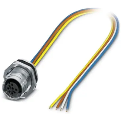 Panel socket, M12, 4 pole, push pull, straight, 1027670 - 1