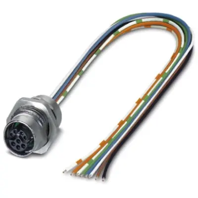 Panel socket, M12, 8 pole, strand connection, SPEEDCON locking, straight, 1407618 - 1