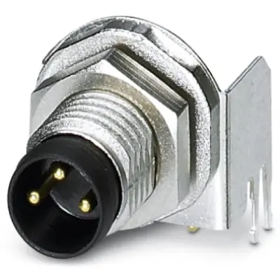 Plug, M8, 3 pole, solder pins, screw locking, angled, 1456035 - 1