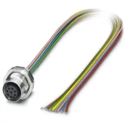 Panel socket, M12, 8 pole, strand connection, straight, 1554720