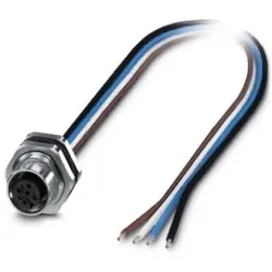 Sensor actuator cable, M12-cable plug, straight to open end, 4 pole, 0.5 m, TPE, 4 A, 1411585