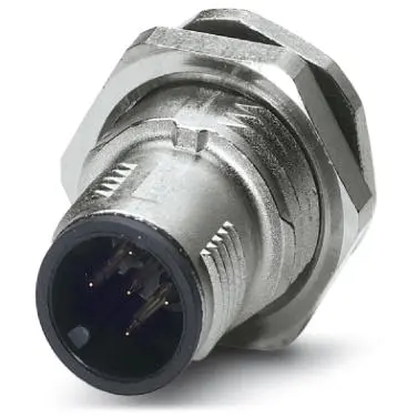 Plug, M12, 5 pole, solder pins, screw locking, straight, 1441888 - 1
