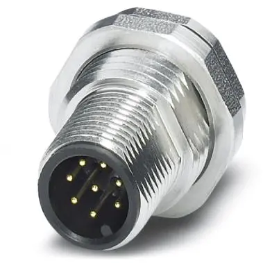 Plug, M12, 8 pole, solder pins, screw locking, straight, 1529807 - 1