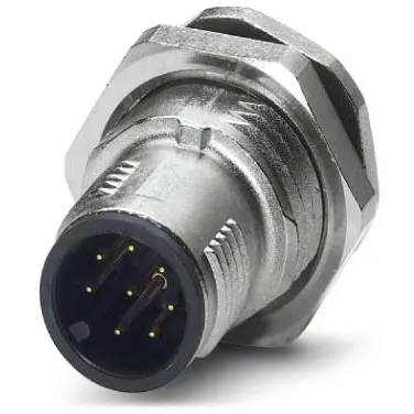 Plug, M12, 8 pole, solder pins, screw locking, straight, 1441927 - 1