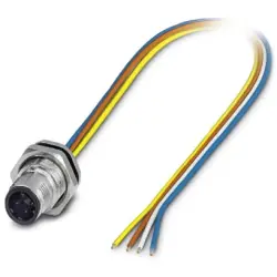 Sensor actuator cable, M12-cable plug, straight to open end, 4 pole, 0.5 m, TPE, 4 A, 1419603