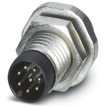 Plug, M8, 8 pole, solder pins, screw locking, straight, 1424238 - 1