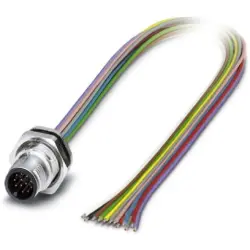 Panel plug, M12, 12 pole, strand connection, SPEEDCON locking, straight, 1430459