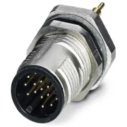 Plug, M12, 17 pole, solder pins, screw locking, straight, 1437119