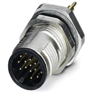 Plug, M12, 17 pole, solder pins, screw locking, straight, 1437119 - 1