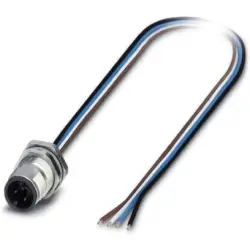 Panel plug, M12, 4 pole, strand connection, SPEEDCON locking, straight, 1551875
