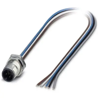 Panel plug, M12, 5 pole, strand connection, SPEEDCON locking, straight, 1551888 - 1