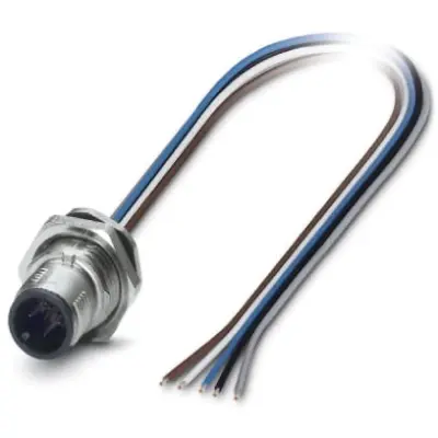 Panel plug, M12, 5 pole, strand connection, SPEEDCON locking, straight, 1542703 - 1