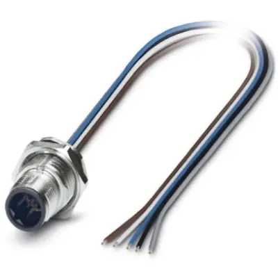 Panel plug, M12, 5 pole, strand connection, SPEEDCON locking, straight, 1543663 - 1