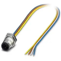 Sensor actuator cable, M12-cable plug, straight to open end, 4 pole, 0.5 m, 4 A, 1551901