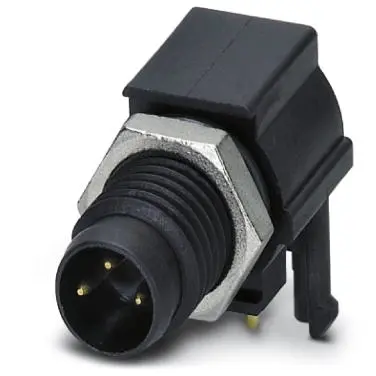 Plug, M8, 3 pole, solder pins, screw locking, straight, 1440070 - 1
