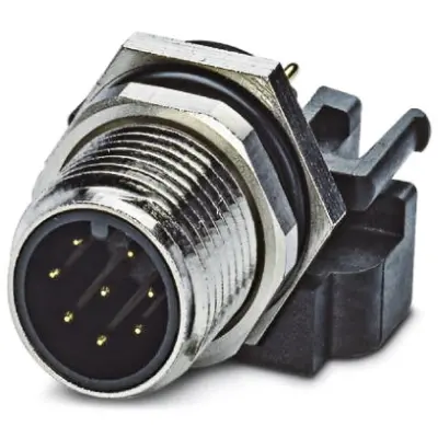 Plug, M12, 8 pole, solder connection, screw locking, straight, 1424017 - 1