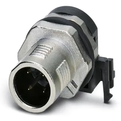 Panel socket, M12, 4 pole, solder pins, SPEEDCON locking, straight, 1436589 - 1