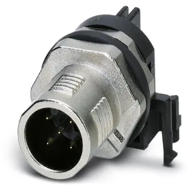 Panel socket, M12, 5 pole, solder pins, SPEEDCON locking, straight, 1438037 - 1