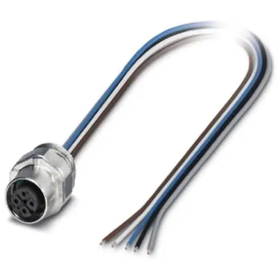 Panel socket, M12, 5 pole, strand connection, SPEEDCON locking, straight, 1520042 - 1